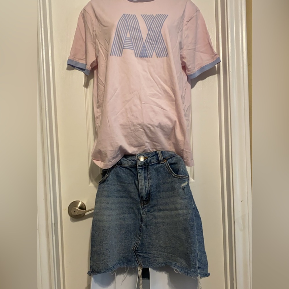 Bundle T-shirts and denim skirt